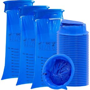 Emesis Bags, 30 Pack Blue Vomit Bags for Morning Sickness, 1000 ml Portable Nausea Bags for Pregnant Women, Leak Resistant Puke Bag Throw Up Nausea Bags for Travel Motion Sickness