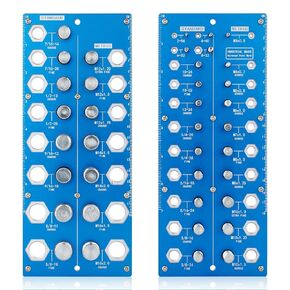 2pcs Nut and Bolt Thread Checker, 38 Bolt and Nut Identifier Gauge, Inches and Centimeters on Both Sides Thread Checker Standard and Metric Bolt Identifier Board Wall Mounted & Hand Held