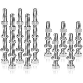 OLANZU Post Attachement Kit - 5 Heavy Duty Bolts (2.5") for Heavy Duty Posts and 5 Bolts (1.5") for Economy Posts with Nuts, Washers and lock Washers - Sign mounting hardware (5 Pack)