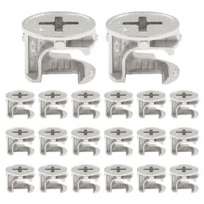 Waziaqoc 20Pcs Furniture Cam Lock Fasteners, 15 mm Furniture Connecting Lock Nut Cabinet Drawer Wardrobe Panel Connecting