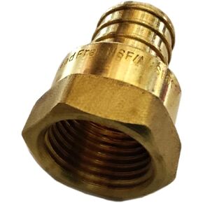 2 Pieces XFITTING 3/4" Pex x 1/2" Female NPT Threaded Adapter, Pex B Crimp Female Adapter, Brass, Full Port