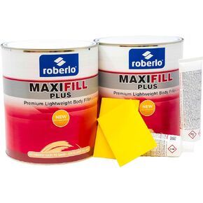 Maxifill Plus Premium Body Filler, 3L with Hardener - Extensive Automotive Repairs, Exceptional Spreadability, Adheres to Aluminum, Steel, Zinc & Fiberglass Surfaces, Ensures Smooth Finish