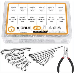 مجموعة متنوعة من دبابيس كوتر مكونة من 410 قطعة، ومشابك دبوس R مع زردية، ومجموعة دبابيس كوتر صغيرة من الفولاذ المطلي بالزنك للمقطورة وجزازة العشب والشاحنة in Kuwait