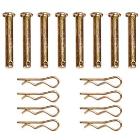 8 Pieces Carbon Steel Single Hole Clevis Pin with R Shaped Spring Cotter Pin Flat Head Single Hole Clevis Pins M8 Clevis Pin for Mower Tractor Fastener Hardware, 8mm x 50mm