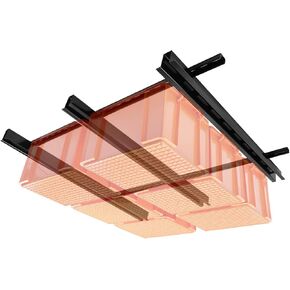 Overhead Garage Storage Rack, Ceiling Bin Rails Storage, Adjustable Garage Storage System, Bin Organization System, Heavy Duty Metal Rack for Container, Supports Most Storage Bins, 48" x 48"