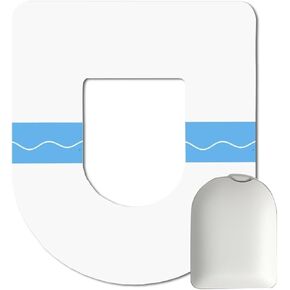 Adhesive Patches for Omnipod 5, 77 Pack Transparent Waterproof Overpatch Stickers Long Lasting Up to 10 Days White with Blue Wave Overlay Patches Design (77 pcs)