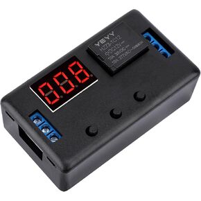 DROK 12 Volt Timer Relay, 0.1s to 999min 50mA 4-Mode On-Off Automotive Digital Delay Relay, Electric Delay Timer Switch, Cycle Time Delay Module with LED Display