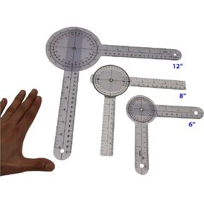 Goniometer Kit Physical Therapy Set That Includes 12,8,6 Inch Sizes. Also use in Occupational Therapy. Clinical and Home Use.