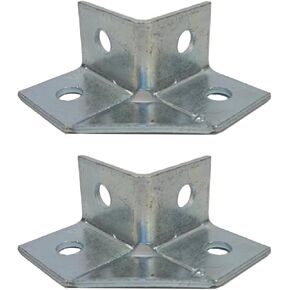 4 Packs 4 Holes Square Mounting Struct Channel Brackets, Fits for ½" Bolt with 1-5/8" Strut Channel, C Channel Fitting Feets