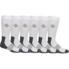 Columbia Men's Moisture Control Crew Socks, White, 6-12 US in Kuwait