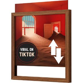Wood Vinyl Record Frame with Drop In Vinyl Slot on Top to easily Interchange Vinyl Records - Fits all Vinyl Records and Albums - 13x13 Inches