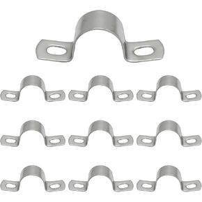 10Pcs 1-37/64 inch U-Bolt Clamp, 304 Stainless Steel U-Shaped Bracket, 2 Hole U-Tube Strap Clamp for Hose Clamp Pipe Clamp (40mm)