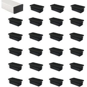 مستطيل البلاستيك التوصيل أنابيب آخر نهاية غطاء 26 مللي متر x 13 مللي متر الأسود كرسي الإنزلاق لجدول كرسي الجرف إدراج التشطيب التوصيل 50 قطعة in Kuwait