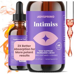 JoySpring Libido Booster for Women - Horny Goat Weed - Ashwagandha Liquid Drops with Maca Root - Female Libido Drops - Blend of Ashwagandha Maca & Fenugreek - Red Ginseng Supports Energy