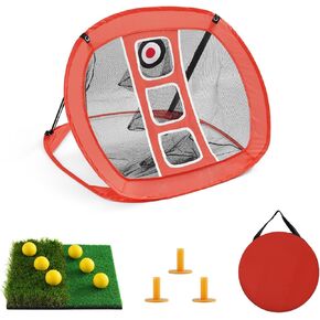 Golf Chipping Net, Golf Practice Net Target with Mat and Balls, Outdoor & Indoor Golf Hitting Games, Golf Stuff Training Accessories for Backyard, Golf Gifts for Men/Women