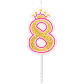 Birthday Candle Crown Cute Cake Candle Decoration Number 0-9 Children Happy Birthday Candle (Number 8)