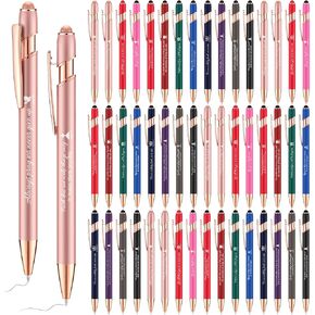 48 Pcs Bible Verse Ballpoint Pens Christian Pens Bulk Inspirational Quotes Pens Bible Scripture Black Ink Pens Motivational Pen for Women Men Office School Writing Gifts (Black, Bible Verse)