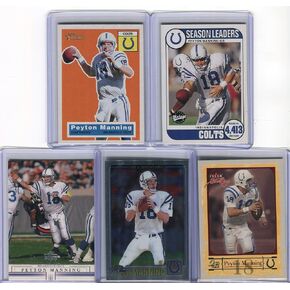 Peyton Manning Indianapolis Colts Assorted Football Cards 5 Card Lot