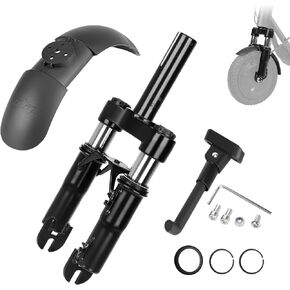 MIMIRACLE Front Suspension Kit Compatible with Segway Ninebot F20 F25 F30 F40 F40i D18E D28E D38E D40X Electric Scooters - Mudguard and Foot Stand Included, Steel, Shock Absorption