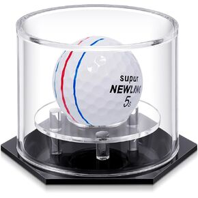 Golf Ball Display Case 3.9 x 2.7 Inch Acrylic Golf Ball Holder Clear Single UV Protection Golf Ball Display Holder Stand for Storage Collections Showcase Gift