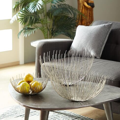 Deco 79 Contemporary Stainless Steel Round Decorative Bowl, Set of 3 18", 15", 11"W, Silver in Saudi Arabia