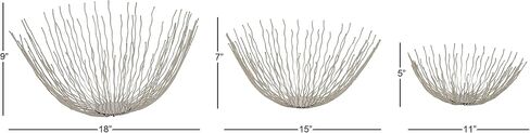 Deco 79 Contemporary Stainless Steel Round Decorative Bowl, Set of 3 18", 15", 11"W, Silver in Saudi Arabia