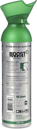 زجاجة Boost Oxygen Canned 4 المحمولة سعة 10 لتر من الأكسجين الطبيعي مع علبة زجاجة أكسجين معلب بحجم الجيب بنكهة الجريب فروت in Kuwait