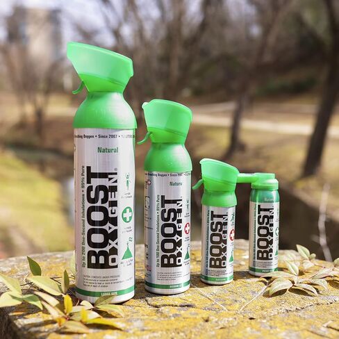 زجاجة Boost Oxygen Canned 4 المحمولة سعة 10 لتر من الأكسجين الطبيعي مع علبة زجاجة أكسجين معلب بحجم الجيب بنكهة الجريب فروت in Kuwait