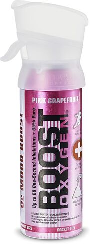 زجاجة Boost Oxygen Canned 4 المحمولة سعة 10 لتر من الأكسجين الطبيعي مع علبة زجاجة أكسجين معلب بحجم الجيب بنكهة الجريب فروت in Kuwait