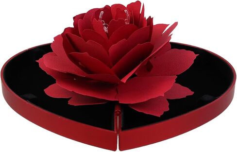 1pcs Rose Wedding Ring Box Ring Case for Engagement, Rose Jewelry Storage Holder, Red Heart in Saudi Arabia