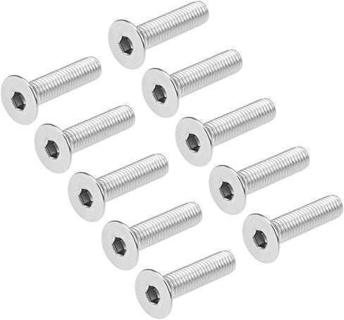 uxcell M8x35mm Flat Head Machine Screws Inner Hex Screw 304 Stainless Steel Fasteners Bolts 10Pcs in Saudi Arabia