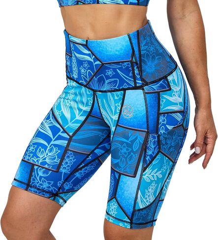 UIUO-UIPEU High Waisted Biker Shorts for Women Workout Shorts Athletic Leggings Tights Running Printed Yoga Shorts in Saudi Arabia