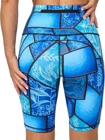 UIUO-UIPEU High Waisted Biker Shorts for Women Workout Shorts Athletic Leggings Tights Running Printed Yoga Shorts in Saudi Arabia