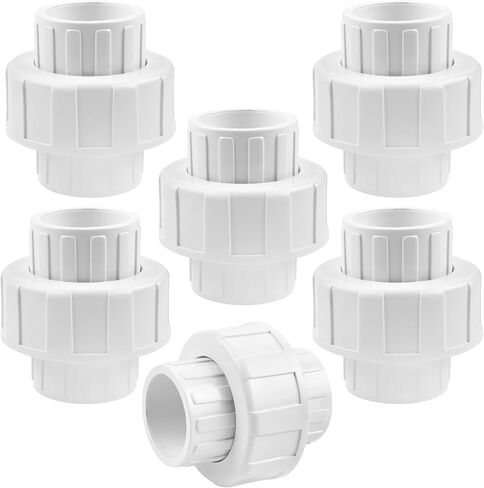 6 قطع تركيب أنابيب توصيل PVC مقاس 1 بوصة، اتحاد انزلاقي PVC مقاس 1 بوصة، جدول اقتران محول PVC الأبيض 40، حلقة دائرية EPDM (مقبس × مقبس) in Kuwait