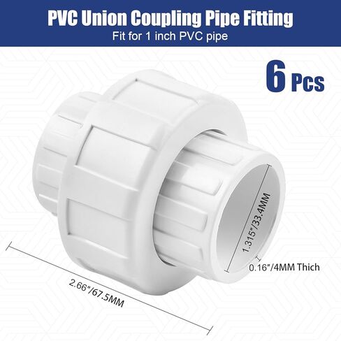6 قطع تركيب أنابيب توصيل PVC مقاس 1 بوصة، اتحاد انزلاقي PVC مقاس 1 بوصة، جدول اقتران محول PVC الأبيض 40، حلقة دائرية EPDM (مقبس × مقبس) in Kuwait