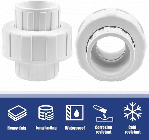 6 قطع تركيب أنابيب توصيل PVC مقاس 1 بوصة، اتحاد انزلاقي PVC مقاس 1 بوصة، جدول اقتران محول PVC الأبيض 40، حلقة دائرية EPDM (مقبس × مقبس) in Kuwait