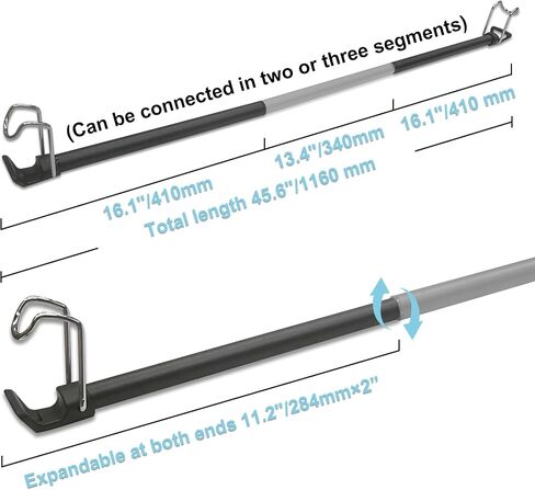 Elantrip Heavy-Duty Automotive Hanger Bar, Extends from 34" To 63", Iron Tubing and Rubber Protective Sleeve for Cars, Trucks, Suvs and Rvs (1 Piece Set) in Saudi Arabia