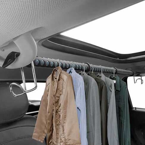 شريط شماعات السيارات عالي التحمل من Elantrip، يمتد من 34 بوصة إلى 63 بوصة، وأنابيب حديدية وغطاء حماية مطاطي للسيارات والشاحنات وسيارات الدفع الرباعي وRVS (مجموعة قطعة واحدة) in Kuwait