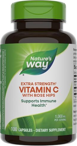 Nature's Way Extra Strength** Vitamin C with Rose Hips, Supports Immune Health*, Collagen Production*, High Potency Vitamin C, 100 Capsules (Packaging May Vary) in Saudi Arabia
