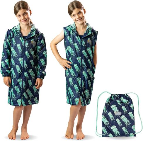 SCHMIK Unisex Swim Parka. Inc Swim Bag. Warm Change Coat. Girls, Boys & Kids. in Saudi Arabia