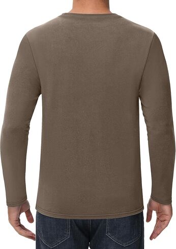 Riyiper 3 Pack Men's Long Sleeve Thermal T-Shirts with Pocket DE Velvet Crew Neck Casual Top Fall Winter Basic Tee in Kuwait