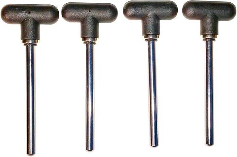 SBD’s World Class Magnetic Hitch Pins 4-1/4" Locking Length | Hard Plastic Round T Handle Knobs | Universal Fitness Eqpt Weight Stack SELECTOR Key - Cotterless 3/8" Dia Chrome Pl Steel Shaft in Kuwait
