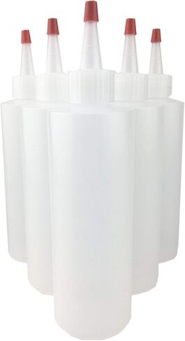 Hobbyland Squeeze Bottles, LDPE Plastic Bottles, Natural Cylinder Bottles, Yorker Spout Red Caps, Tips have .30 Hole (1oz, 6 Bottles) in Saudi Arabia