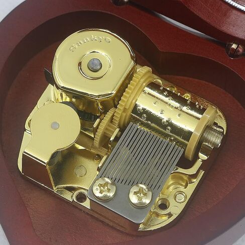 SOFTALK Solid Heart-Shaped Music Box Retro Music Box Christmas Birthday And Valentine's Day Gifts For Boy And Girl Friends (Wine Red Box, Tune : Anastasia-Once Upon A December) in Saudi Arabia