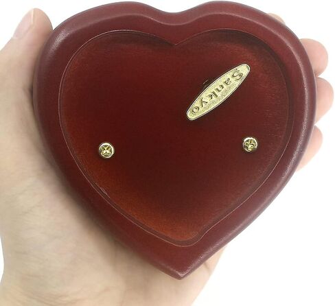 SOFTALK Solid Heart-Shaped Music Box Retro Music Box Christmas Birthday And Valentine's Day Gifts For Boy And Girl Friends (Wine Red Box, Tune : Anastasia-Once Upon A December) in Saudi Arabia