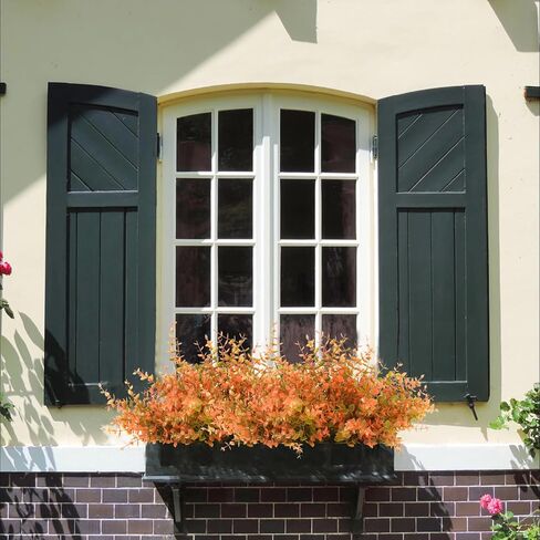 10 Bundles Artificial Fall Boxwood Shrubs, Faux Outdoor Indoor Plastic Plants UV Resistant No Fade Autumn Plants for Home Garden Patio Festival Thanksgiving Decoration (Green Orange) in Saudi Arabia