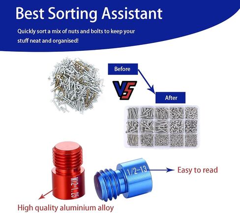 Nut and Bolt Fasteners,Nut and Bolt Thread Checker - 44 PCS Nut and Bolt Gauges Individually Housed in Case in Saudi Arabia