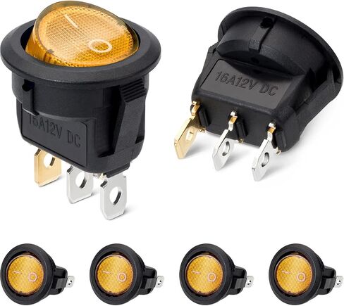8Pcs Round Boat Rocker Switch 12V 16A SPST On/Off Switch with LED Light for Car Boat Marine RV (4 Color) in Kuwait