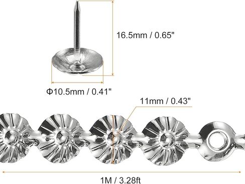 uxcell 3Pcs Upholstery Tacks Strips, 1Meter Flower Decorative Nail Trims for Sofa Headboard Chair Furniture with Upholstery Nails (11mm Bronze) in Saudi Arabia