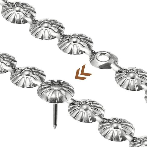 uxcell 3Pcs Upholstery Tacks Strips, 1Meter Flower Decorative Nail Trims for Sofa Headboard Chair Furniture with Upholstery Nails (11mm Bronze) in Saudi Arabia